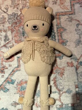 Cuddle + Kind large Stella polar Bear Plush with Pom Hat